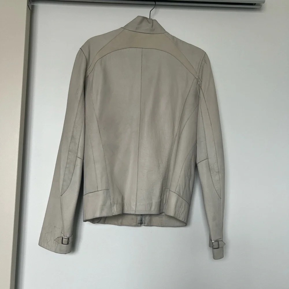 Off-White Leather Racer Jacket - Picture 2 of 8